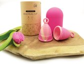 Touch Green Menstruatiecup 2 stuks Maat M + Sterilisator - Herbruikbare Menstruatie Cup