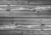Fotobehang - Vlies Behang - Grijze Houten Planken Schutting - 312 x 219 cm