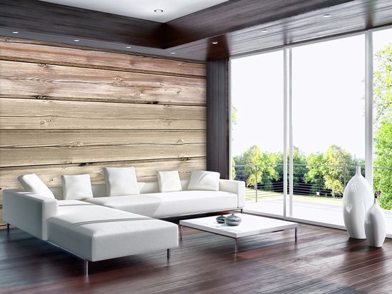 Fotobehang - Vlies Behang - Houten Planken Schutting - 368 x 254 cm
