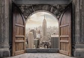 Fotobehang - Vlies Behang - 3D Uitzicht op New York Stad - 208 x 146 cm