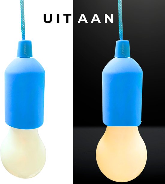 Fienosa Treklamp - Hanglamp - Camping lamp - LED - Blauw - Kerstcadeau - Hanglamp Batterij - Nachtlamp Kinderen - Campinglampen - Tentlamp - Kampeerlamp - NIET INBEGREPEN aaa batterijen- Warm wit licht -Tuinverlichting - Feestverlichting van Fienosa — afbeelding 3
