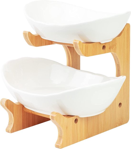 3-laags etagère van bamboe - Houten fruitschaal - Geschikt voor gebak, koekjes of