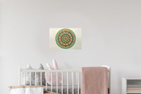 Stickers muraux - Film autocollant - Hippie - Mandala - Vert - Boho - Fleurs - 30x20 cm - Film adhésif - Stickers muraux Chambre d'enfant - Papier peint autocollant - Papier peint autocollant - Film autocollant