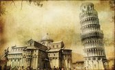 Fotobehang - Vlies Behang - Toren van Pisa Vintage - 208 x 146 cm