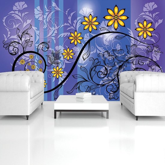 Bleu | Violet Photomural, revêtement mural