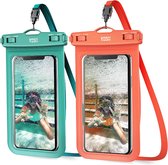 Waterdichte telefoonhoes van 6,8 inch (2 stuks), mobiele telefoonhoes, waterbeschermhoes voor zwemmen, baden, compatibel met