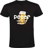 Ik ben Peter, waar blijft mijn bier Heren T-shirt - cafe - kroeg - feest - festival - zuipen - drank - alcohol