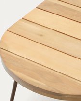 Kave Home - Table basse outdoor Salguer en bois d'acacia massif et acier brun Ø 100 x 50 cm FSC 100%.