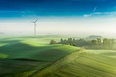 Fotobehang Luchtfoto Van Een Groene Weide 3D - Vliesbehang - 416 x 290 cm