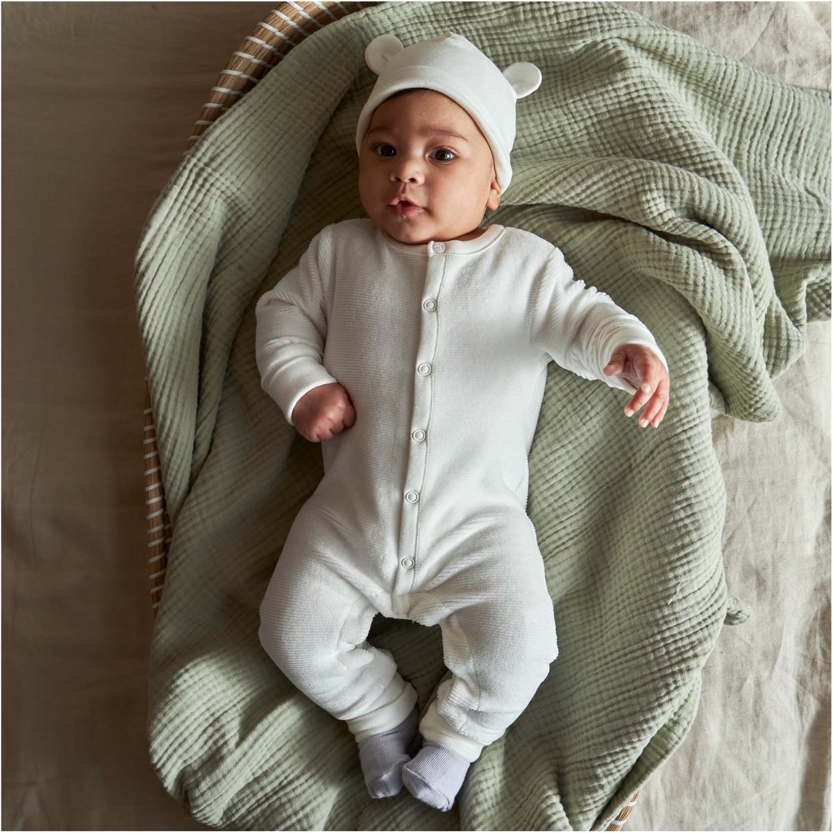 Prénatal Newborn Boxpakje Unisex Maat 56 - Baby Pyjama - Ivoor Wit Rib Velours