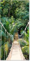 Wanddecoratie buiten Jungle - Palmboom - Brug - Natuur - Planten - 80x160 cm - Tuindoek - Buitenposter
