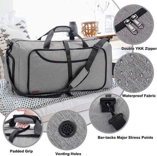 Sac de voyage, grand sac de voyage pliable, sac de sport étanche