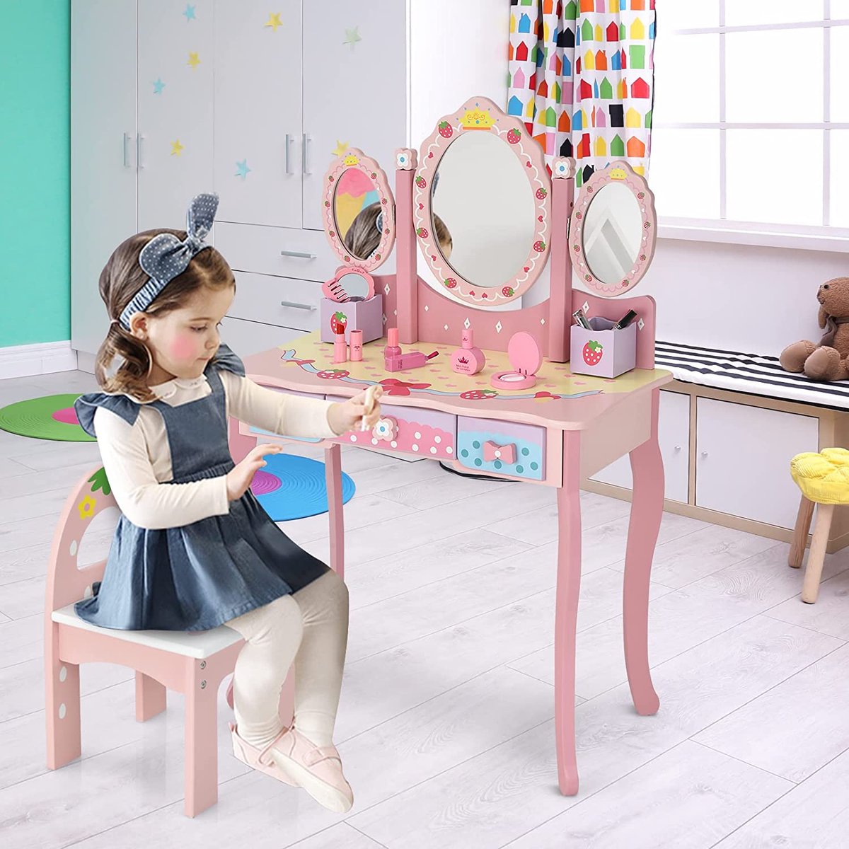 Step2 Fantasy Vanity coiffeuse Enfant / Fille, Coiffeuse avec miroir