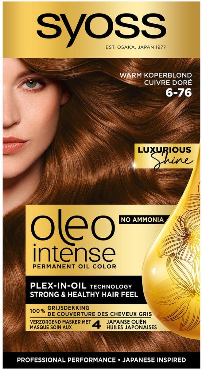 Syoss Oleo Intense - Haarverf - 6-76 - Warm Koperblond - 115ml x 3