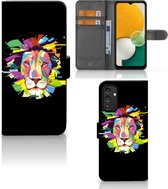 GSM Hoesje Geschikt voor Samsung Galaxy A14 4G Book Cover Lion Color
