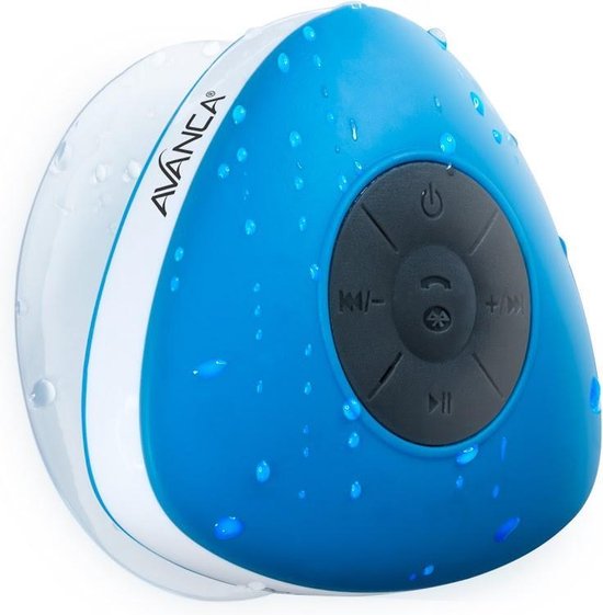 Avanca Bluetooth Waterdichte Wireless Speaker - Douche Speaker - Waterproof  - Blauw | bol.com