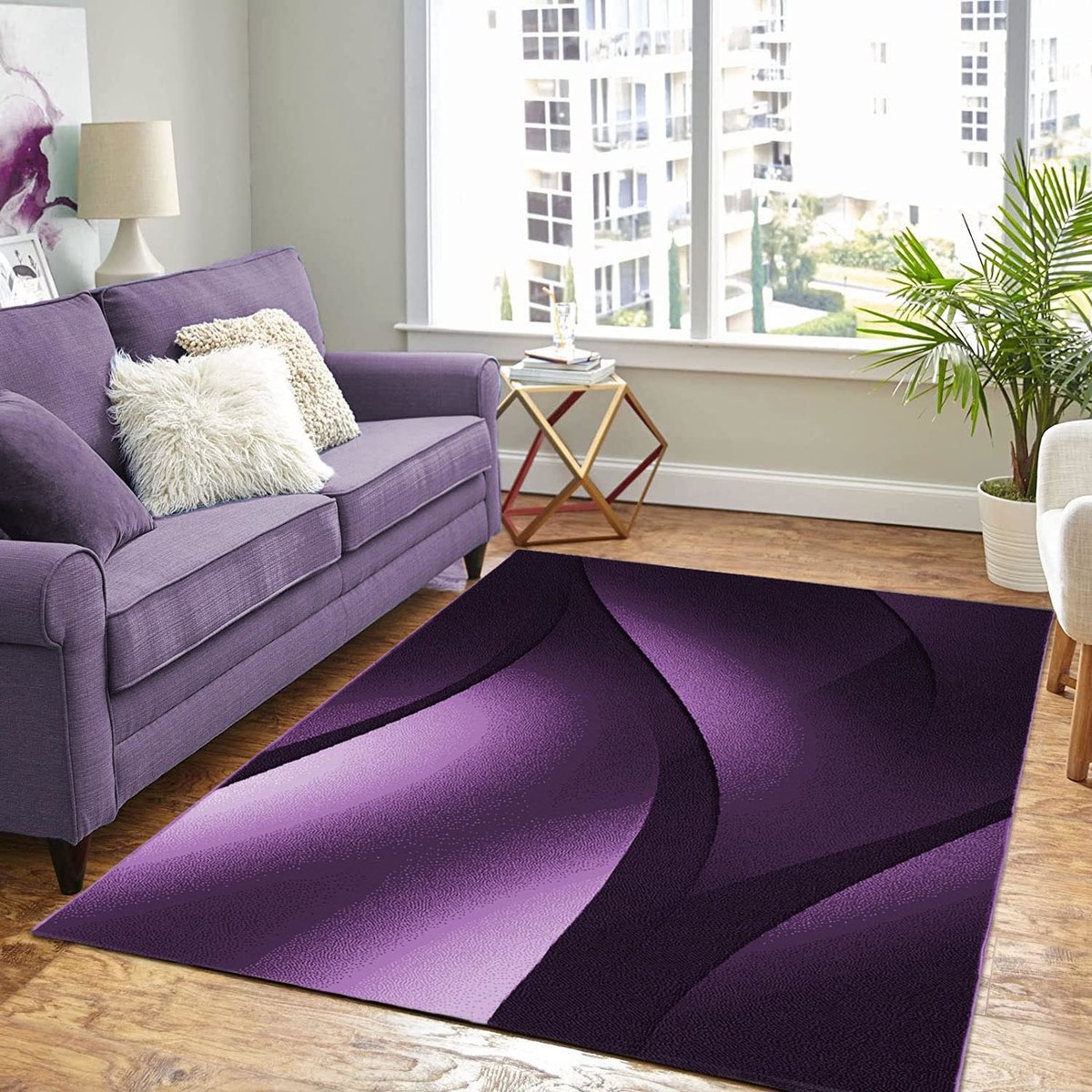 flycarpets Marlon Laagpolig Vloerkleed- Paars- 160x230 cm