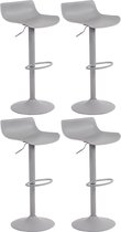 CLP Aveiro Set de 4 tabourets de bar - Réglables - Industriel - Plastique - Gris