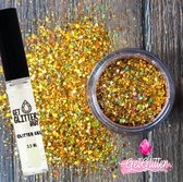 GetGlitterBaby® - Biologische / Biologisch afbreekbare Gouden Poeder Festival Glitters voor Lichaam en Gezicht Jewels / Biodegradable Face Body Glittergel - Goud en Glitter Gel HuidLijm