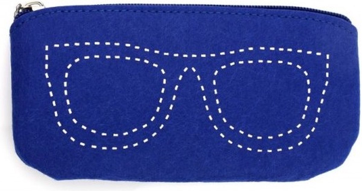 Brillenkoker - Brillenetui - Vilt - Blauw