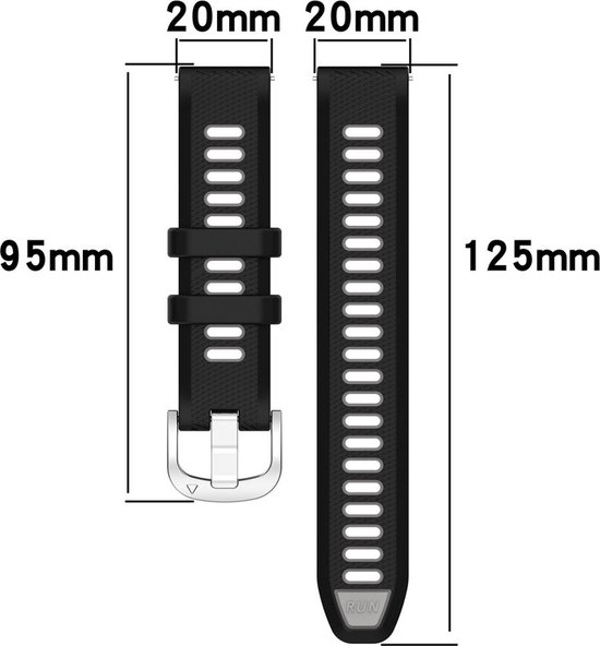 Bracelet en Siliconen - adapté pour Garmin Venu 2 et Vivoactive 4 - noir-gris