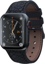 Njord byELEMENTS Geschikt voor Apple Watch bandje - 40/41mm - Hoogwaardig Smartwatchbandje van Zalmleer - Comfortabel Design - Duurzaam materiaal - Grijs