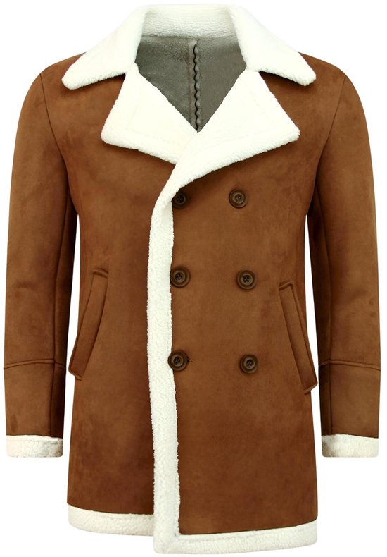 Tony Backer Imitation Fourrure Manteau - Lammy Manteau Long - Marron Hommes Veste D'hiver Hommes Veste Taille S