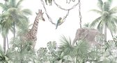 Fotobehang Tropical Trees And Leaves For Digital Printing Wallpaper, Custom Design Wallpaper - 3D - Vliesbehang - 300 x 210 cm