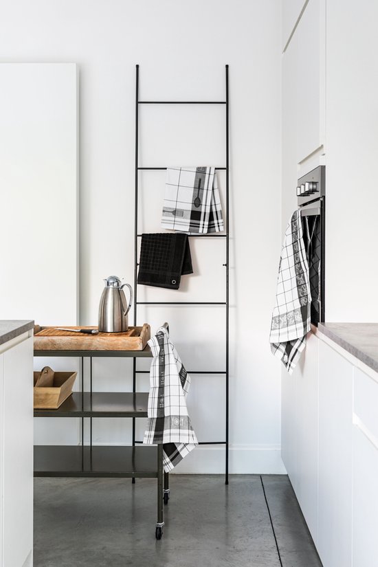 Tiseco Home Studio - Torchon PHARAO HANDY - SET/4 - 100% coton - tissu éponge - avec boucle de suspension - ultra absorbant - séchage rapide - matériau résistant - 50x50 cm - Noir