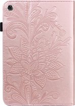Vlinder & Bloemen Book Case - Geschikt voor Samsung Galaxy Tab A8 10.5 (2021) Hoesje - Rose Gold