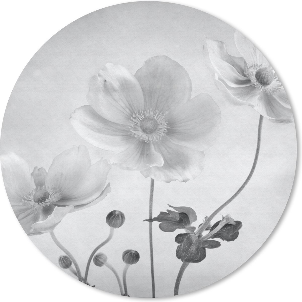 Muismat rond 40x40 cm - Mousepad Waterverf - Bloemen - Stilleven - Ronde muismatten