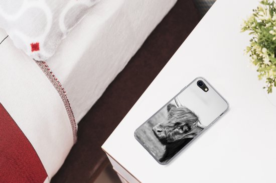 Coque iPhone 7 - Scottish Highlander - Animaux - Zwart - Wit - Étui de téléphone en Siliconen