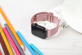 By Qubix Milanese bandje met vouwbare magneetsluiting - Rosé goud - Geschikt voor Apple Watch 38mm - 40mm - 41mm - Compatible Apple watch bandje -