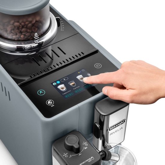De'Longhi Rivelia - volautomatische espressomachine met LatteCrema Hot melkopschuimer en Bean Switch System - Pebble Grey - EXAM440.55.G