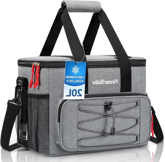 Geïsoleerde Koeltas Picknickrugzak, Grote Lekvrije Lunchkoelrugzak Voor Mannen Vrouwen 20l Grijs