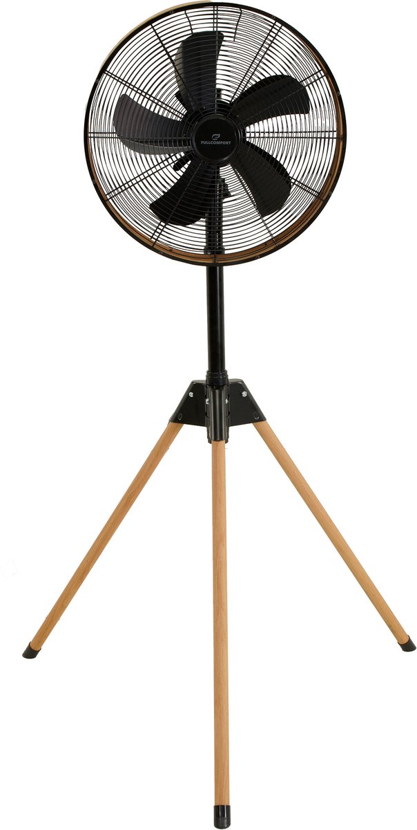 A-Flow Tripod Woodlook - Ventilator staand - Statiefventilator - Ventilator Hout - 3 Poot - Kantelbaar en uitschuifbaar - 3 Windsnelheden - Zelfdraaiend