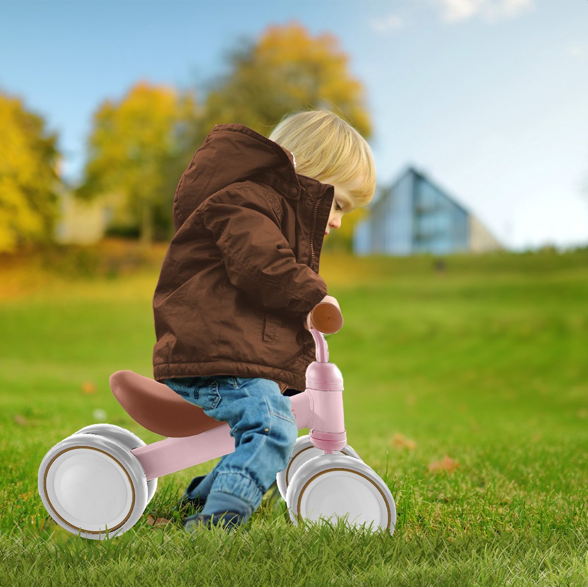 LifeGoods Loopfiets - Speelgoed Vanaf 1 jaar - Jongens en Meisjes - Kinderstep - Loopfietsje - Roze — afbeelding 4