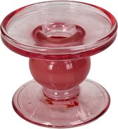 HD Collection Kaarsenhouder Glas Roze 9x9x7cm