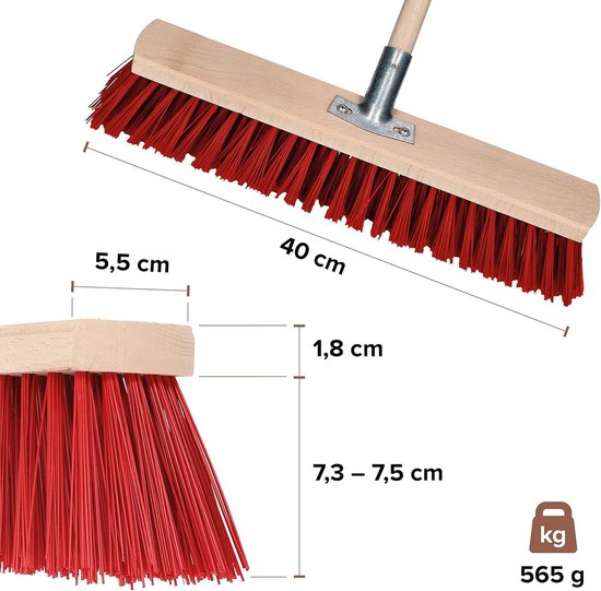 Stijve PVC-borstel voor Heavy Duty bezemkop 40 cm - harde borstel voor ...