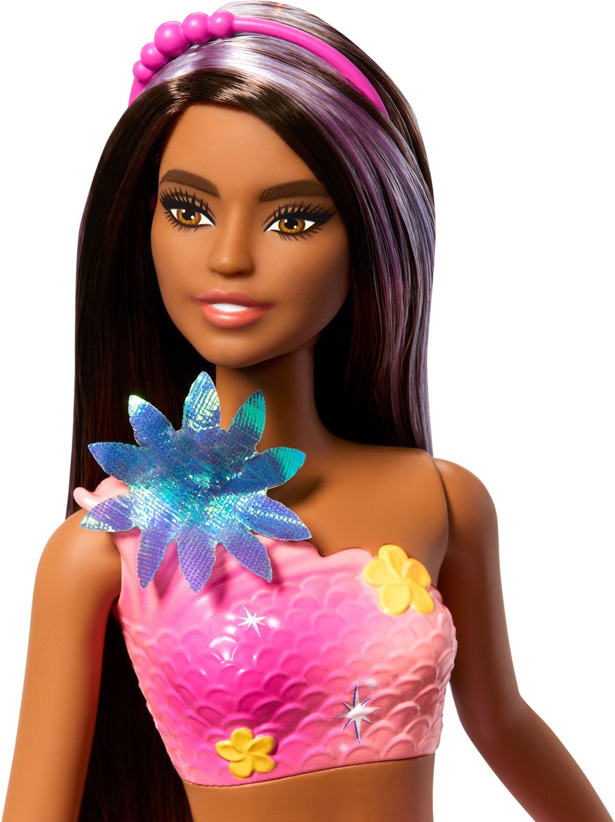 Barbie Flower Magic Zeemeerminpop – Magische Bloemen die Bloeien - Bruin & Roze — afbeelding 6