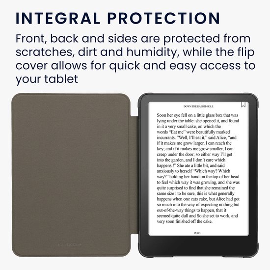kwmobile Case Compatible with Amazon Kindle Paperwhite (2024)/Colorsoft - PU Nubuck Leather Protective e-Reader Flip Case Cover - Dusty Pink van kwmobile — afbeelding 3