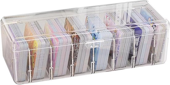 Opslagdoos voor kaarten - transparante organizer met verstelbare vakken ...
