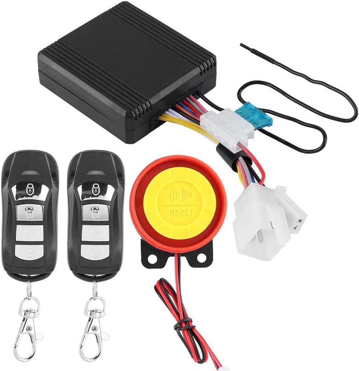 Allecto Plus - Motoralarmsysteem voor Motorfiets - Draadloos Antidiefstalbeveiligingssysteem - Afstandsbedieningen - Niveaugevoeligheid Instelbaar - Universeel Gebruik