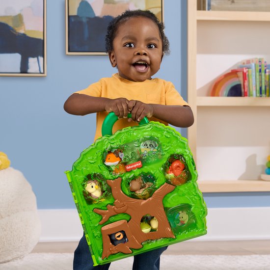 Fisher-Price Little People Bosvriendjes Draagkoffer Speelset met Figuren en 9 onderdelen van Fisher Price — afbeelding 4