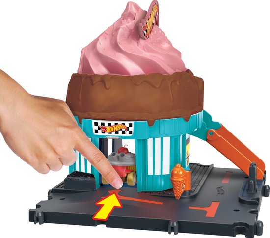 Hot Wheels City Centrum Speelset - Ice Crream Swirl - Hot Wheels Baandeel - Hot Wheels Uitbreiding van Hot Wheels — afbeelding 5