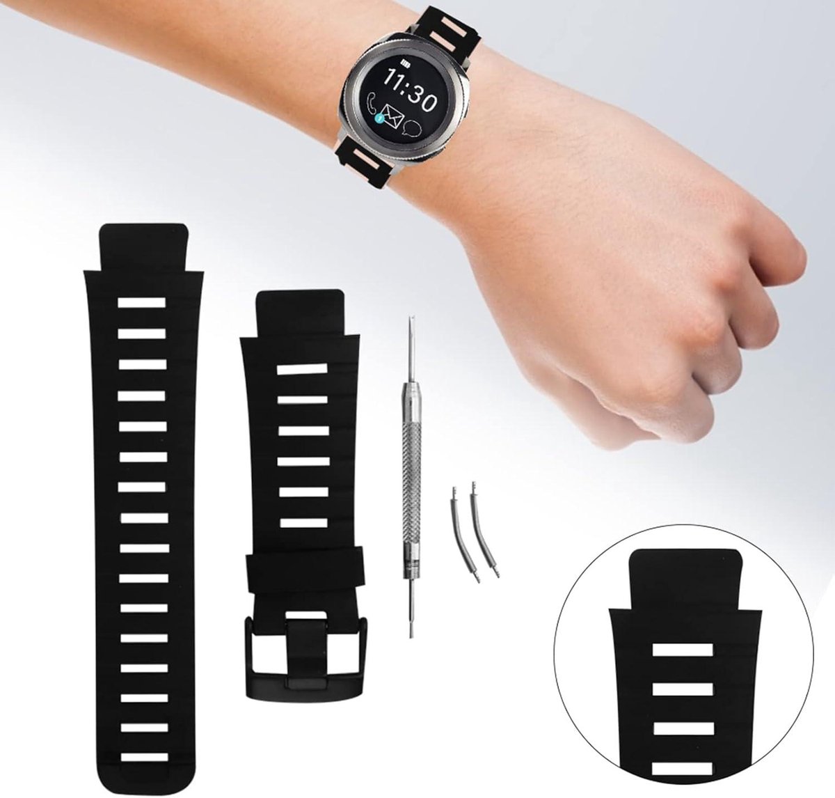 Allecto Plus - Vervanging Rubberen Horlogeband Horlogeaccessoire Horlogeband X LANDER