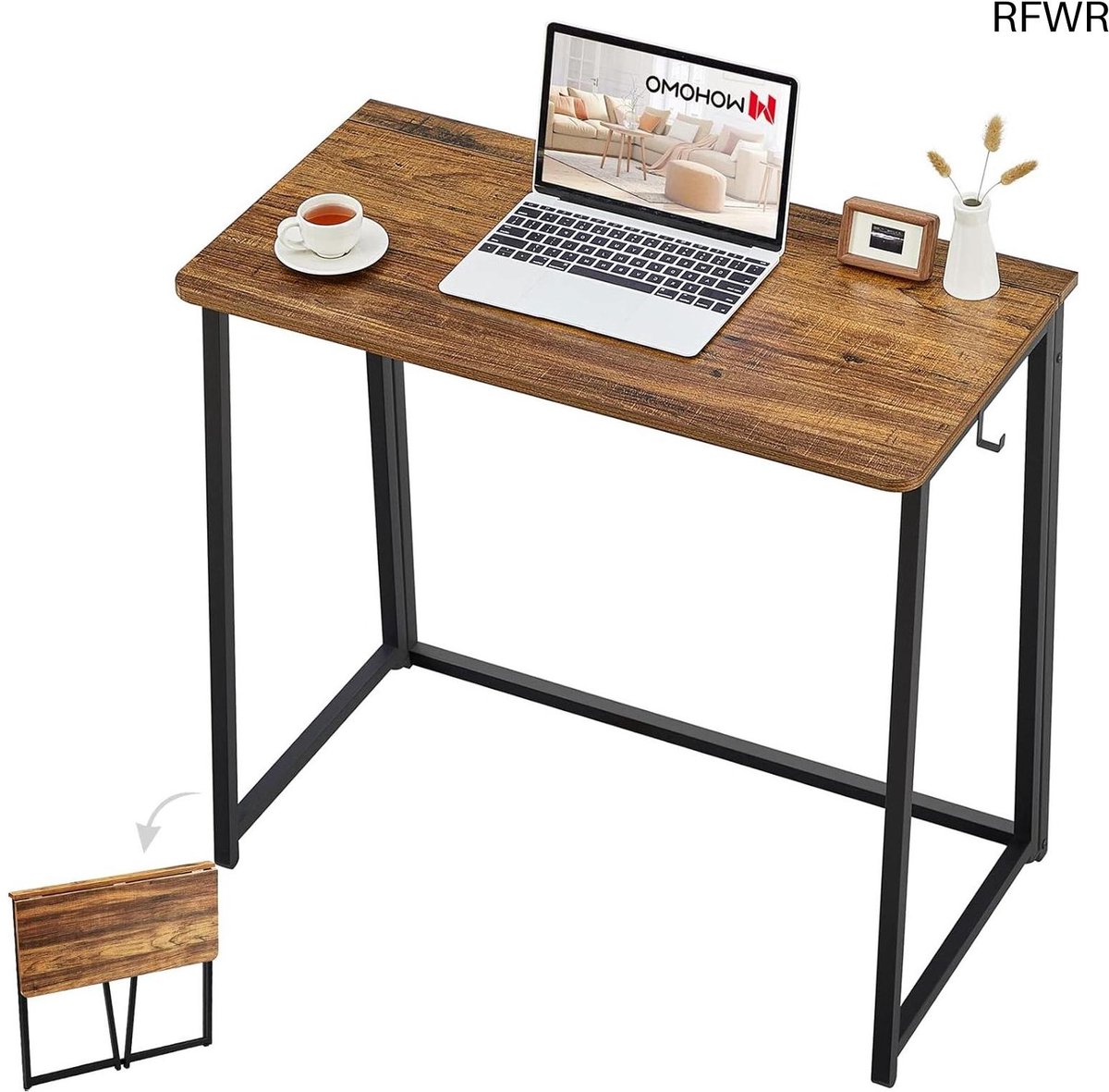 RFWR® Opvouwbaar Bureau 80cm voor Kleine Ruimtes - Perfecte Mini Computertafel