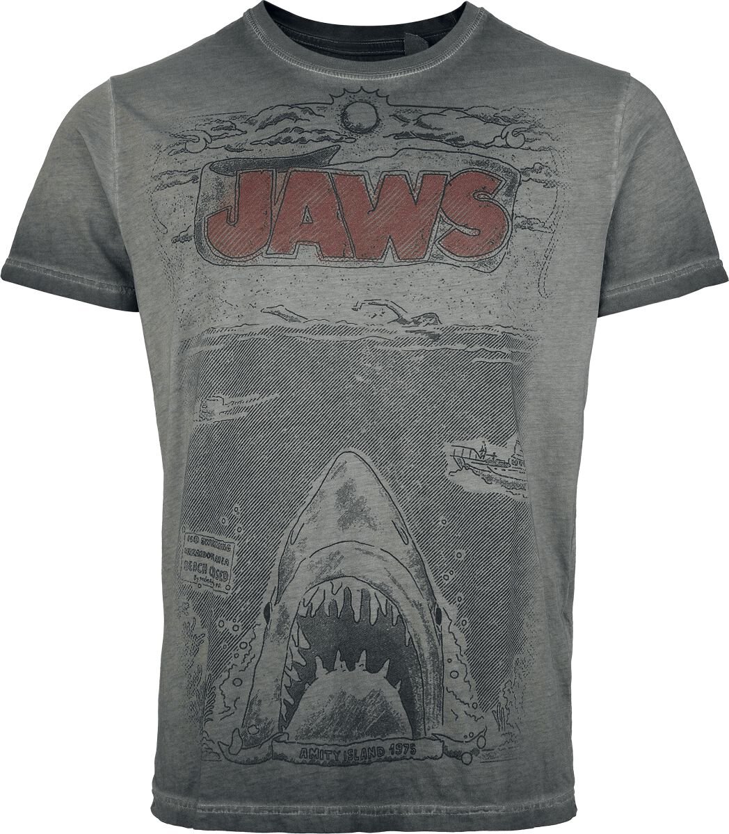 Jaws Jaws - Comic Heren T-shirt - grijs - S