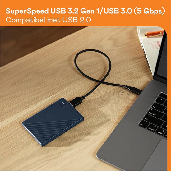 RFWR® Draagbare harde schijf 5 TB - Slank ontwerp, Compatibel met Time Machine, USB-C en USB-A, Wachtwoordbeveiliging van RFWR — afbeelding 4