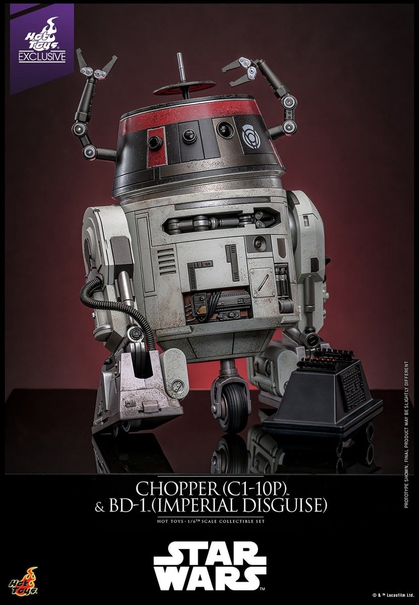 Hot Toys Star Wars Action Figure Set 1/6 Chopper (C1-10P™) & BD-1™ (Imperial Disguise) 18 cm & 8 cm Action Figuur: 30 cm